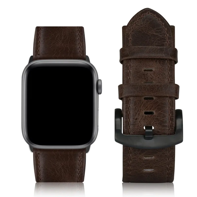Премиальный Кожаный Ремешок для Apple Watch (Верхний Слой Кожи) — Подходит для 42444549мм, Кастомизация Доступна (5)